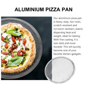 Hemoton Metal Pizza Pan Oven Baking Tray Net Pizza Screen 12 Inch Pizza Trays for Oven Pizza Pan Oven Kitchen Baking Tray Pizza Screen 14 Inch Metal Pizza Screen Non- Accessories Steel