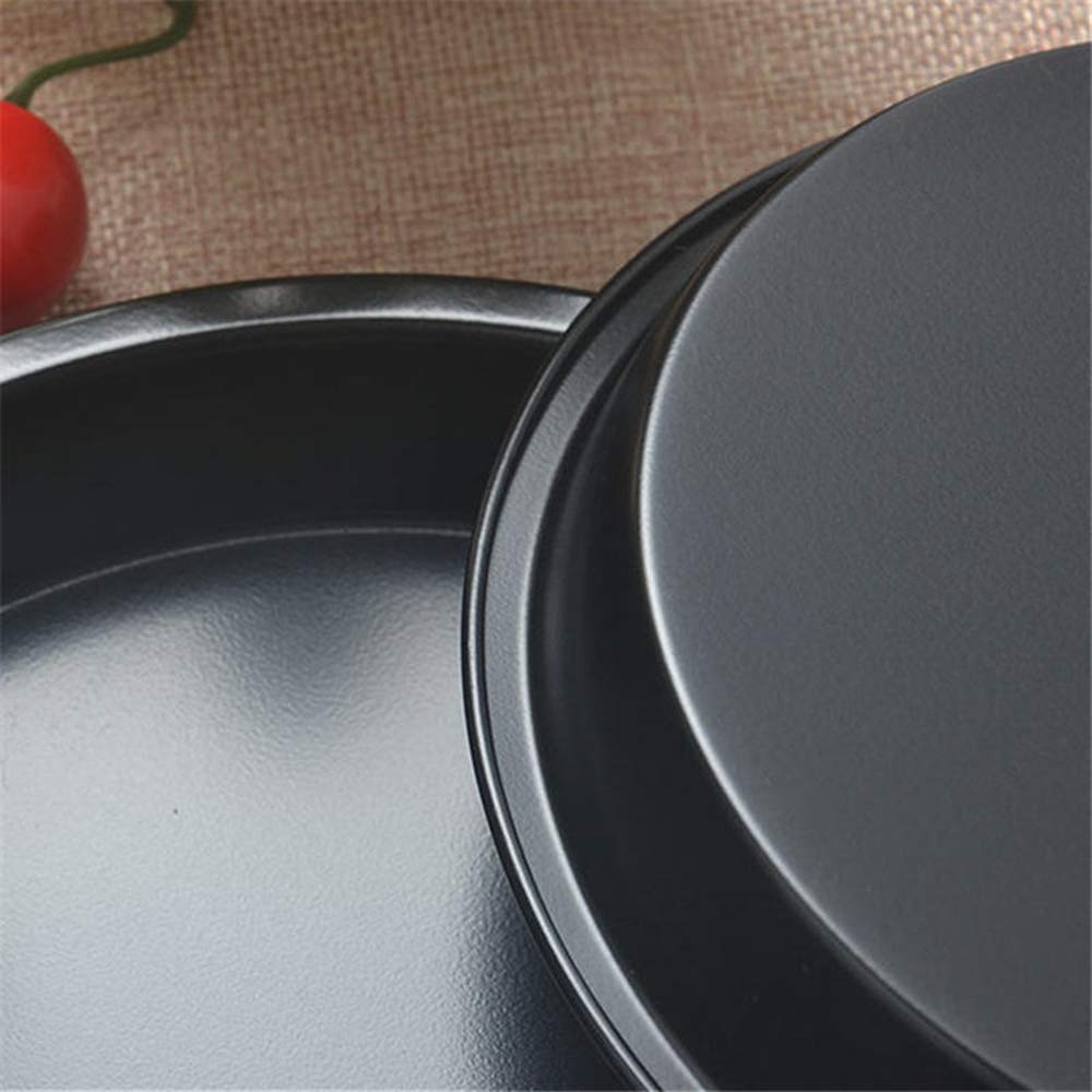 NJZYB Pizza Bakeware, Carbon Steel Non-Stick Coating Pie Pans for Oven Baking, Round Deep Dish Pizza Pan, Dishwasher Safe, for Kitchen, Party, Commercial,9inch