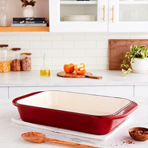 Cuisinart CI1136-24CR Chef's Classic Enameled Cast Iron 14-Inch Roasting/Lasagna Pan, Cardinal Red