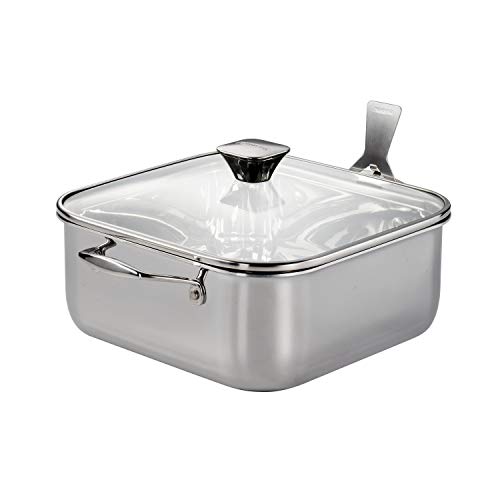 Tramontina Covered Square Roasting Pan Stainless Steel 11 inch, 80116/316DS