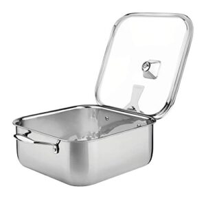 Tramontina Covered Square Roasting Pan Stainless Steel 11 inch, 80116/316DS