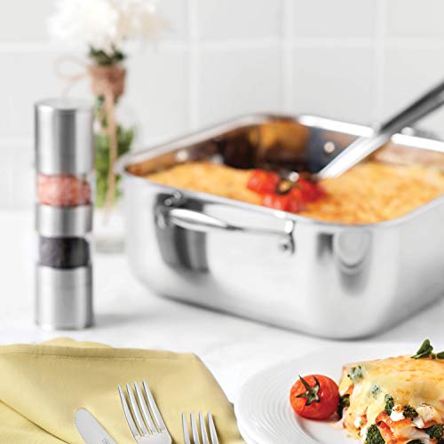 Tramontina Covered Square Roasting Pan Stainless Steel 11 inch, 80116/316DS