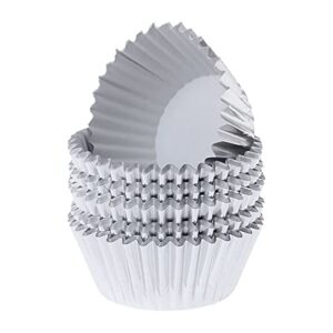 200 pieces of cake paper cups, aluminum foil baking cups, suitable for weddings, kitchens, birthday parties, 8 colors are available (silver)