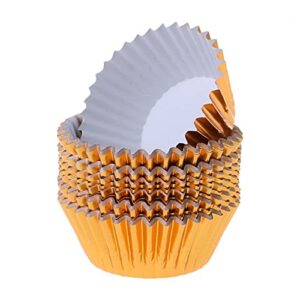200 pieces of cake paper cups, aluminum foil baking cups, suitable for weddings, kitchens, birthday parties, 8 colors are available (orange)