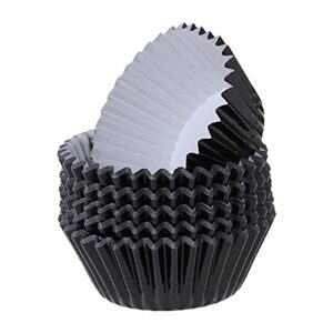 200 pieces of cake paper cups, aluminum foil baking cups, suitable for weddings, kitchens, birthday parties, 8 colors are available (black)