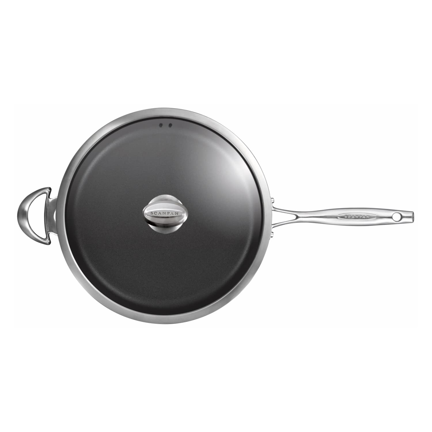 Scanpan Pro IQ 3.8 qt Covered Saute Pan - Easy-to-Use Nonstick Cookware - Dishwasher, Metal Utensil & Oven Safe - Made by Hand in Denmark