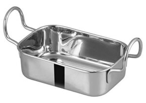 winco mini roasting pan, silver