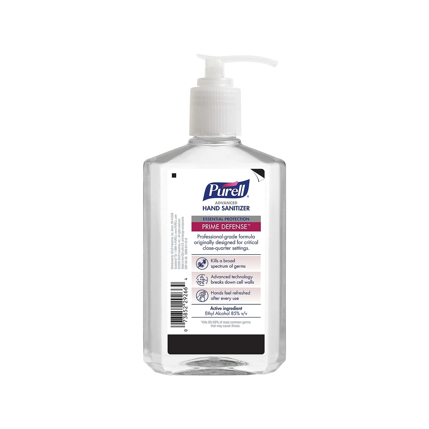 PURELL Prime Defense Advanced 85% alcohol Gel Hand Sanitizer, 12 fl oz. (3699-12)