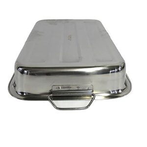 Gold Coast Stainless Steel Roasting Pan with Rack & Turner, Silver