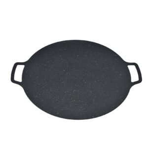 zerodis household barbecue pan,korean bbq smokeless round nonstick baking tray bbq roasting tray kitchen utensils for indoor outdoor roasting (41cm)