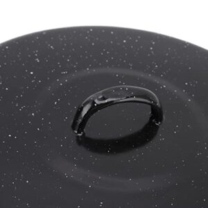 Roasting Pan with Rack and Lid, Stainless Steel Multi Use Roaster Pot Speckled Black Enamel on Steel Cookware(28cm)