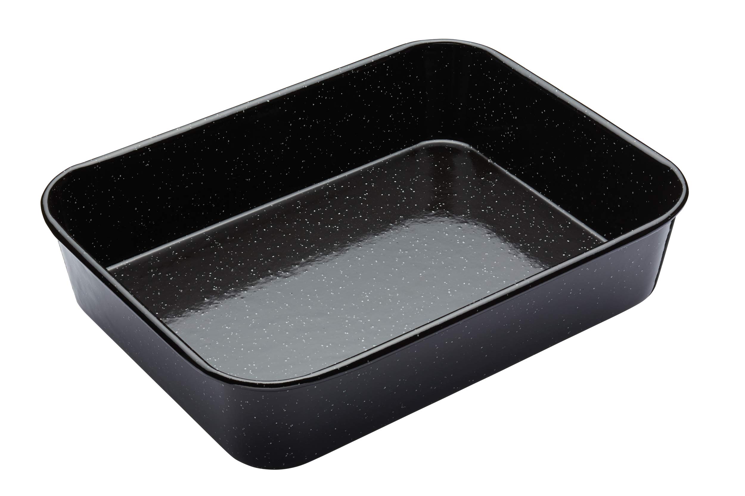 MasterClass Vitreous Enamel Roasting Tin, Induction Safe 1mm Steel with Scratch Resistant Coating, Medium (34 x 26cm)