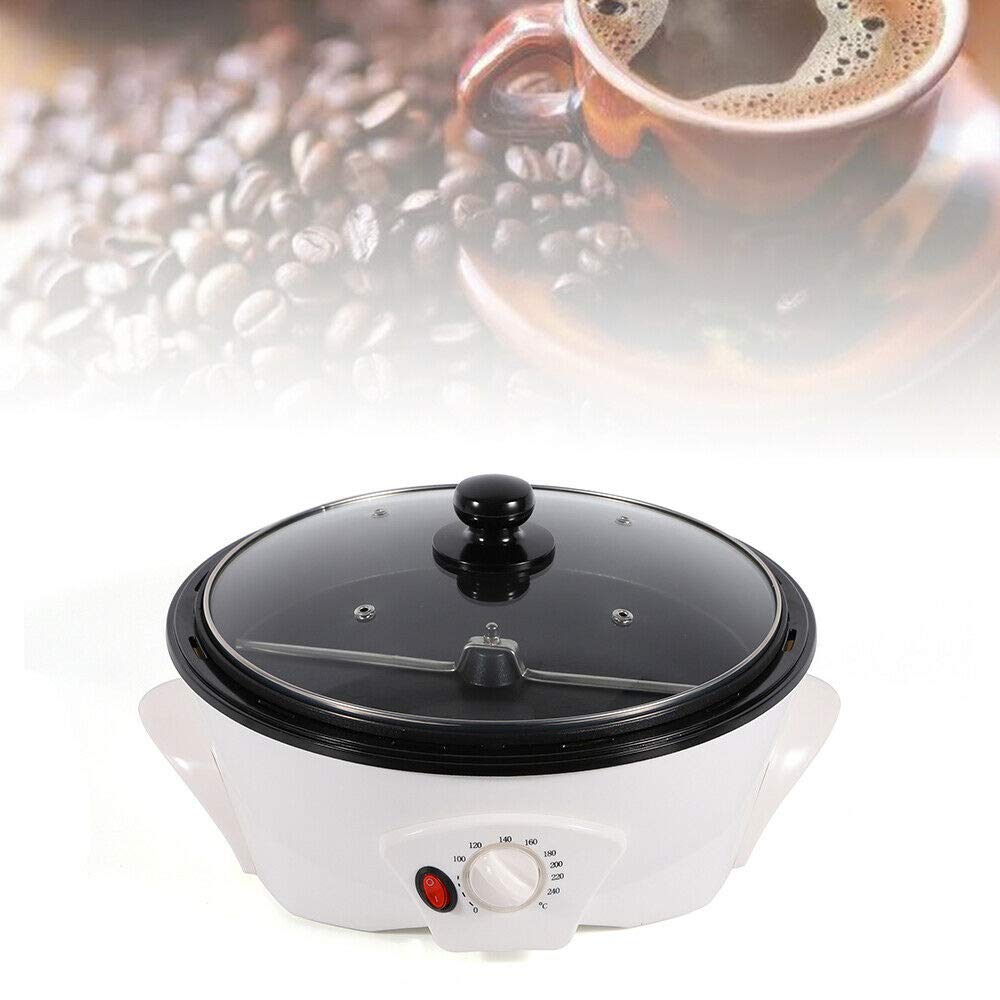 Electric Coffee Roaster Machine Coffee Bean Baker Roaster Coffee Roasting Machine Household 110V Peanut Nuts Home Coffee Roasting Machine 1200W (B-White)