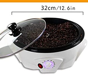 Electric Coffee Roaster Machine Coffee Bean Baker Roaster Coffee Roasting Machine Household 110V Peanut Nuts Home Coffee Roasting Machine 1200W (B-White)