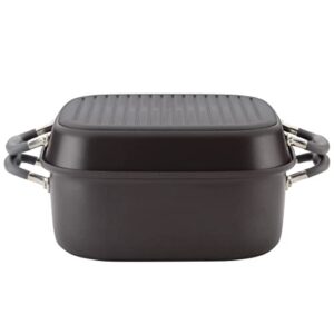 anolon advanced hard anodized nonstick grill pan / griddle and roaster - 11 inch, gray