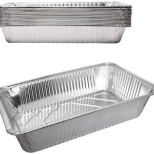 Disposable Aluminum Foil Steam Roaster Pans, Heavy Duty Baking Roasting Broiling Catering 20 x 13 x 3 inches (15)