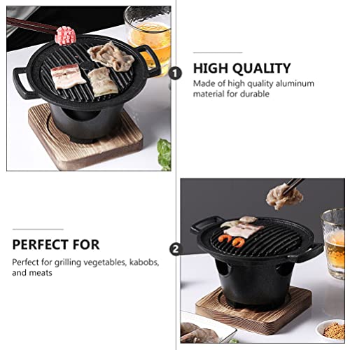 Happyyami 1Set Grill Charcoal Korean BBQ Metal Roasting Rack japanese plate Baking Tool turkey roasting rack Baking Oven Roasting Oven Food Carbon Furnace camping stove aluminum Ham barbecue