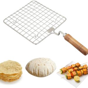 Stainless Steel Square Roasting Net Papad Grill Roti Jali Chapathi Grill - 1 Pc