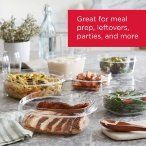 Rubbermaid 28-Piece Food Storage Containers with Snap Bases for Easy Organization and Lids for Lunch, Meal Prep, and Leftovers, Dishwasher Safe, Clear/Grey