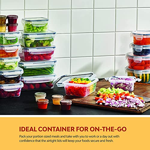 24 Pcs Airtight Food Storage Container Set - BPA Free Clear Plastic Kitchen and Pantry Organization Meal Prep Lunch Container with Durable Leak Proof Lids - Labels, Marker & Spoon Set