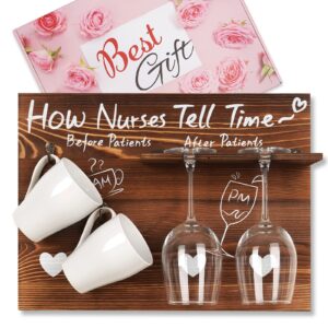 funistree gifts for mom for christmas from daughter son, funny birthday gifts ideas for mom, unique gag mom xmas presents from kids, mug rack wine glass holder, how mom tells time am pm mom gifts