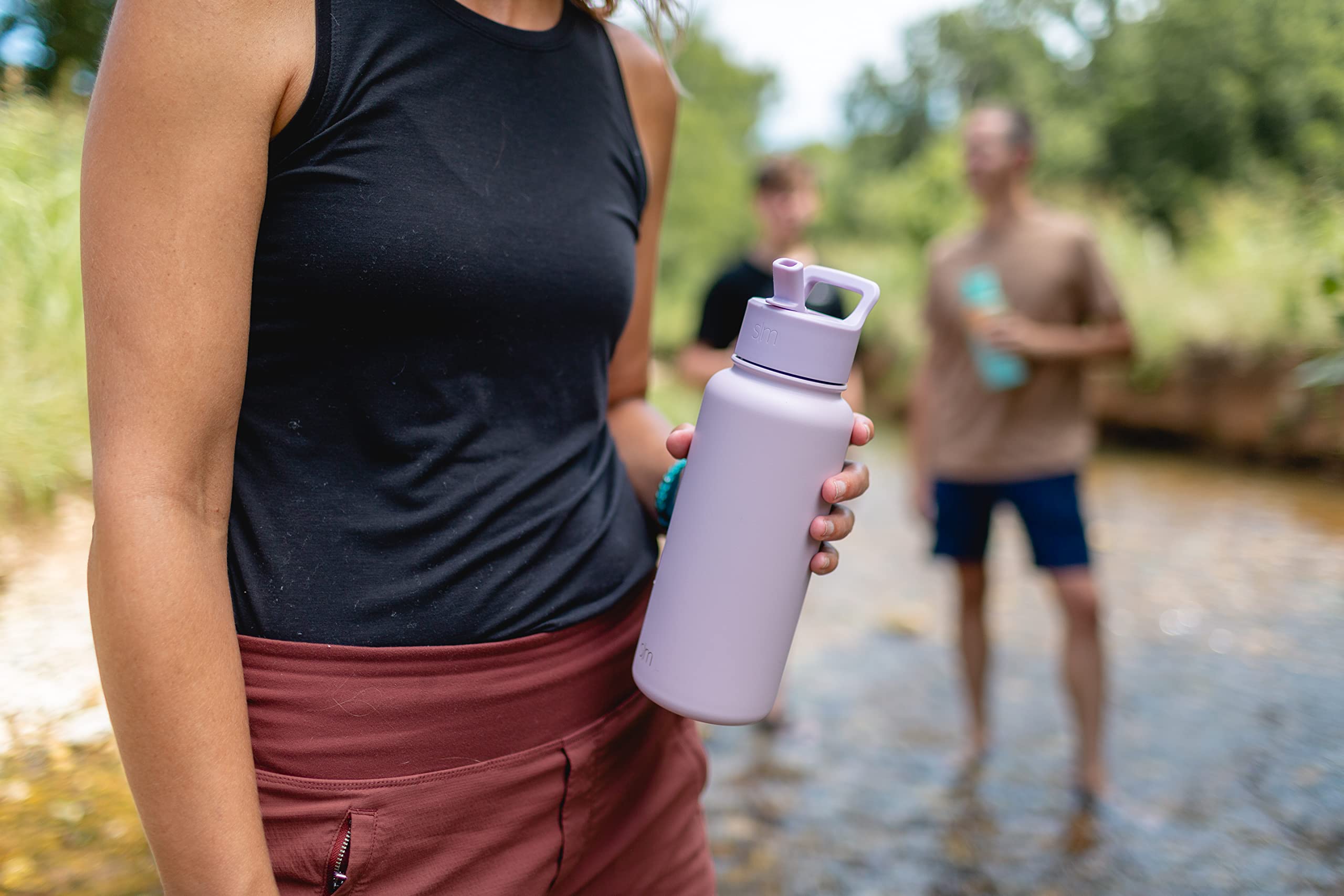 Simple Modern Water Bottle with Straw and Chug Lid Vacuum Insulated Stainless Steel Metal Thermos Bottles | Reusable Leak Proof BPA-Free Flask for Sports, Gym | Summit Collection | 32oz, Lavender Mist