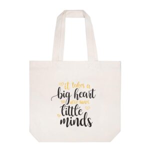 CARAKNOTS Teacher Gifts Teacher Christmas Gifts Canvas Teacher Bag Teacher Appreciation Gifts for Women End of Year Teacher Gifts from Student Cotton Teacher Tote Bag for Birthday Thank you Graduation