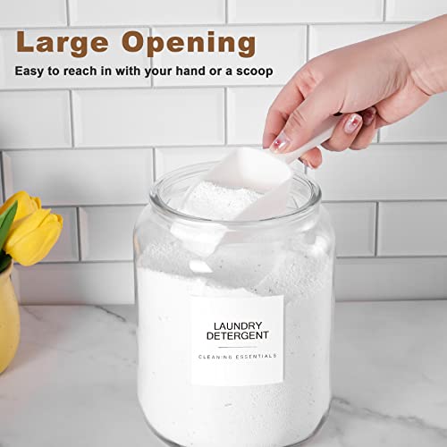 Mustry Glass Jars for Laundry Room Organization Jars Half Gallon Laundry Storage Glass Containers with Labels Organization with Lid for Laundry Detergent Laundry Pods Container, 2 Jars