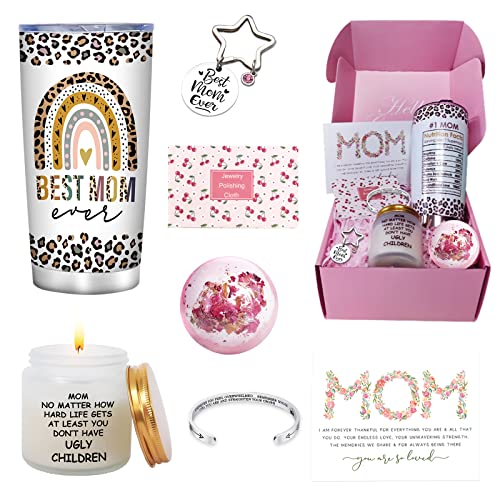 Gifts for Mom from Daughter or Son, Best Mom Ever Gifts, Birthday Day Gifts for Mom, Gifts Basket for New Mom, 7pcs Unique Gifts Set for Mom, Christmas Mothers Day Gifts