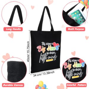 Silkfly 6 Pcs Teacher Tote Bags Teacher Appreciation Gifts in Bulk Canvas Tote for Teachers Day Christmas, Birthday and Retirement, Black