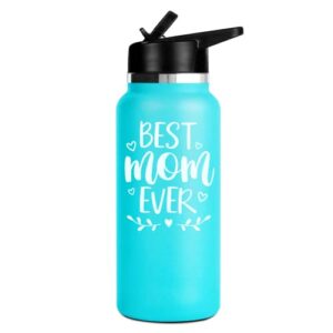 best mom ever water bottles, gifts for mom from son - 32oz insulated water bottle, mom tumbler - christmas gifts for mom from daughter, best mothers day gifts & birthday gifts for new mom, step mom