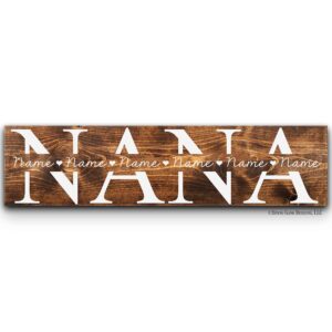 mother's day gift nana christmas | christmas gift for grandma | personalized with your names | choose colors | 20" x 6" wood sign