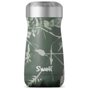 S'well Stainless Steel Traveler, 12oz, Green Foliage, Triple Layered Vacuum Insulated Containers Keeps Drinks Cold for 20 Hours and Hot for 9, BPA Free, Easy Carrying On the Go