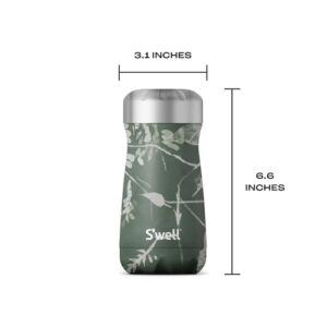 S'well Stainless Steel Traveler, 12oz, Green Foliage, Triple Layered Vacuum Insulated Containers Keeps Drinks Cold for 20 Hours and Hot for 9, BPA Free, Easy Carrying On the Go