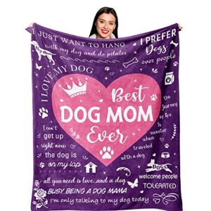 ruvinzo dog mom gifts for women, dog lovers gifts for women, gifts for dog moms, dog mom gift for mothers day, best gifts for dog owners, gifts idea for dog lover, dog mom birthday blanket 60” x 50”