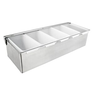 new star foodservice 48032 stainless steel condiment dispenser with 5 compartments (no ice tray included)