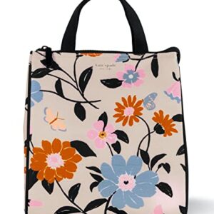 Kate Spade New York Cute Lunch Bag for Women, Large Capacity Lunch Tote, Adult Lunch Box with Silver Thermal Insulated Interior Lining and Storage Pocket, Floral Garden