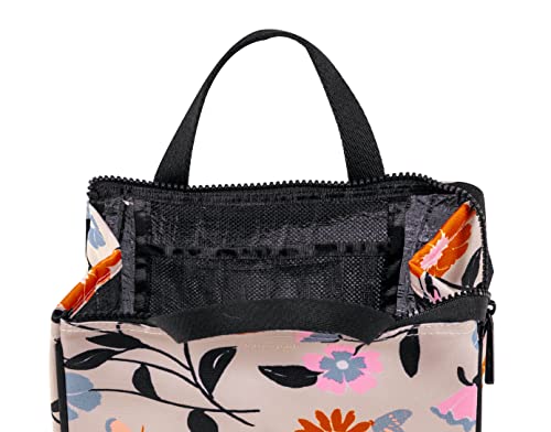 Kate Spade New York Cute Lunch Bag for Women, Large Capacity Lunch Tote, Adult Lunch Box with Silver Thermal Insulated Interior Lining and Storage Pocket, Floral Garden