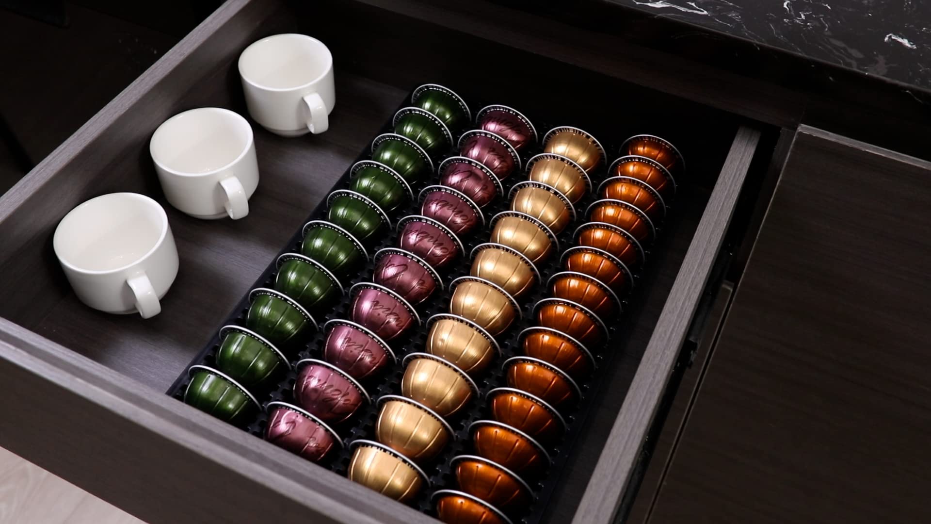 EVERIE Coffee Pod Storage Holder Drawer Insert for Counter Compatible with Nespresso Vertuoline Capsules, NCT04