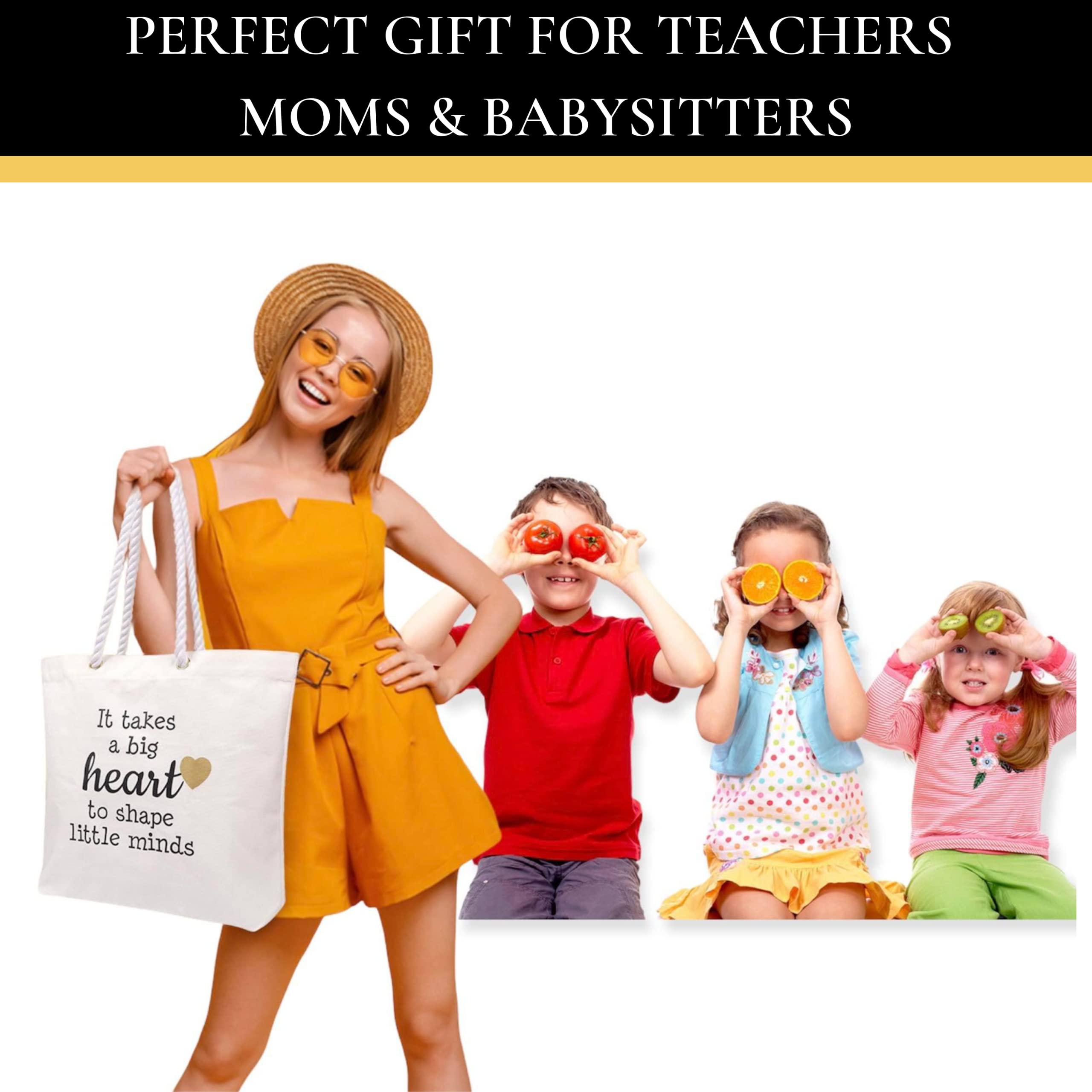 MARKHA Teacher Appreciation Gifts - Best Teacher Gifts for Women, Cool Gifts for Teachers Women - Sturdy, Durable and Washable Teachers Tote with Soft Rope Handle