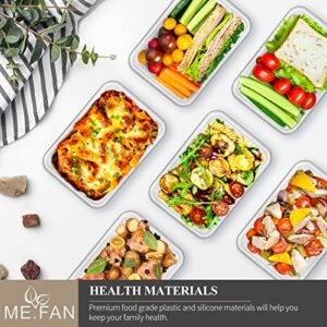 ME.FAN 10 Pack [74.4 Oz-58.8 Oz] Food Storage Containers with Lids Meal Prep Containers, Airtight Food Containers for Kitchen Storage Organization- Lunch Boxes with Labels & Marker Black