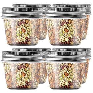 novelinks 4 Ounce Clear Plastic Jars Containers With Screw On Lids - Refillable Round Empty Plastic Slime Storage Containers for Kitchen & Household Storage - BPA Free (20 Pack)