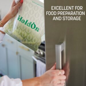 HoldOn Zipseal Gallon Bags - Plastic-free, Plant-Based and Food-Safe Zip Seal Food Storage Bags/Freezer Gallon Bags With Secure Seal for Home & Travel (2-pack, 50 bags total)
