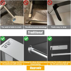 Ultimate Paper Towel Holder Upgrade - Adhesive or Wall Mounted, Durable and Load-Bearing for Kitchen, Bathroom, and RV - Space-Saving Paper Towel Rack