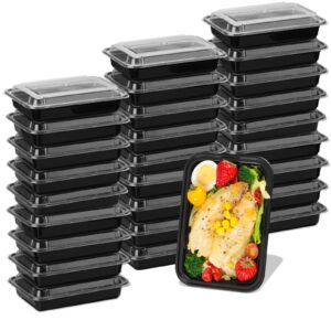 moretoes 30 pack 28oz meal prep containers, plastic food storage containers with lids, bento box, bpa free, stackable, microwave/dishwasher/freezer safe