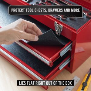 Precision Defined Professional Grade Tool Box Liner, 16" x 16 ft, Black | Tool Box Drawer Liner, Shelf Liner Non Slip Mat, Thick Cabinet Shelf Liner, Toolbox Drawer Liner