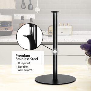 Paper Towel Holder Countertop, OBODING, Black Kitchen Paper Towel Holder Stand for Kitchen and Bathroom Organization and Storage, Paper Towel Holders for Standard and Large Size Rolls (Black)