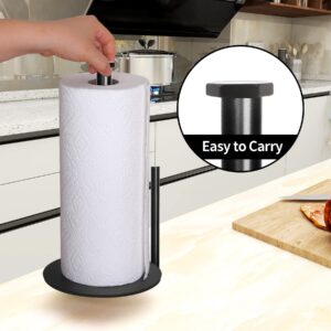 Paper Towel Holder Countertop, OBODING, Black Kitchen Paper Towel Holder Stand for Kitchen and Bathroom Organization and Storage, Paper Towel Holders for Standard and Large Size Rolls (Black)
