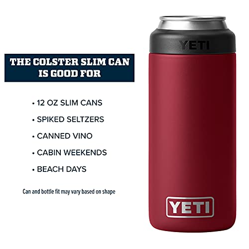 YETI Rambler 12 oz. Colster Slim Can Insulator for the Slim Hard Seltzer Cans, Harvest Red