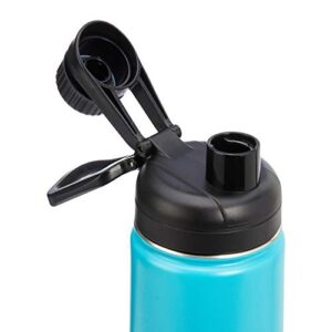 Amazon Basics Stainless Steel Insulated Water Bottle with Spout Lid – 20-Ounce, Teal